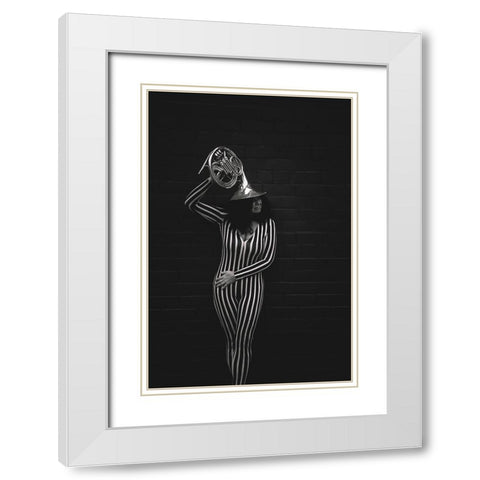Music White Modern Wood Framed Art Print with Double Matting by Zvagina, Dzintra