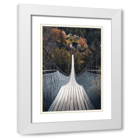 Stretchy Bridge White Modern Wood Framed Art Print with Double Matting by Eliash, Yaniv