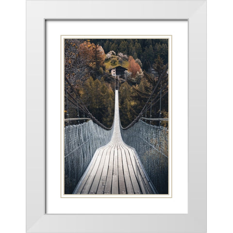 Stretchy Bridge White Modern Wood Framed Art Print with Double Matting by Eliash, Yaniv