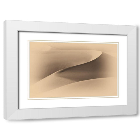Art of Sand I White Modern Wood Framed Art Print with Double Matting by Mao, Dianne