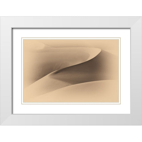 Art of Sand I White Modern Wood Framed Art Print with Double Matting by Mao, Dianne