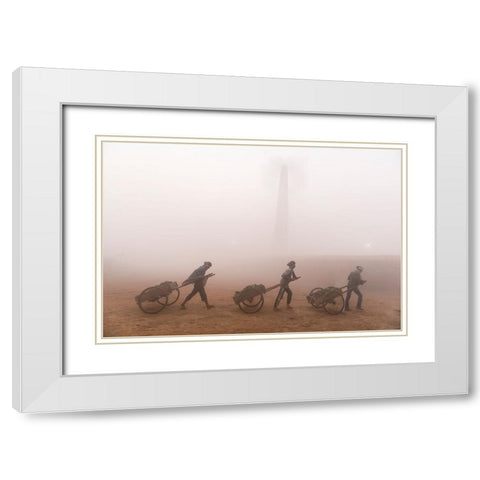 Daily Routine White Modern Wood Framed Art Print with Double Matting by Chakraborty, Sudipta