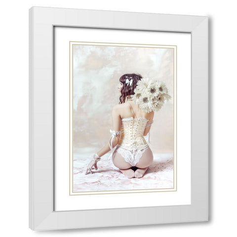 Theres a girl out there with love in her eyes and flowers in her hair White Modern Wood Framed Art Print with Double Matting by Bolgov (Axe), Ruslan