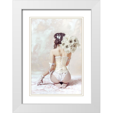 Theres a girl out there with love in her eyes and flowers in her hair White Modern Wood Framed Art Print with Double Matting by Bolgov (Axe), Ruslan