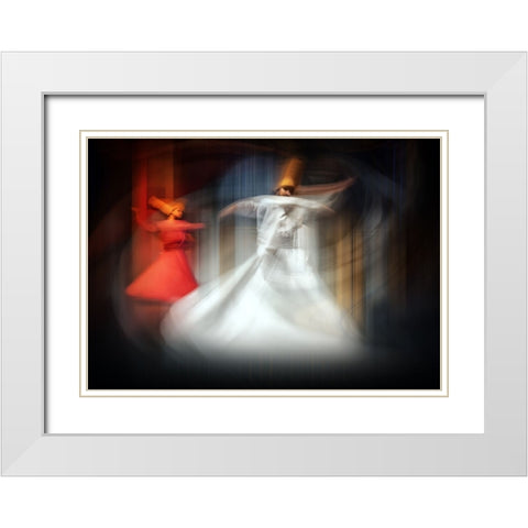 LetS Dance White Modern Wood Framed Art Print with Double Matting by Shawki, Mohamed