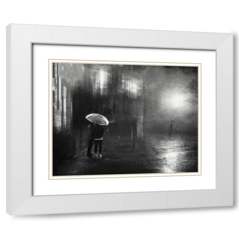 Farewell White Modern Wood Framed Art Print with Double Matting by Lammakmak