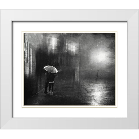 Farewell White Modern Wood Framed Art Print with Double Matting by Lammakmak