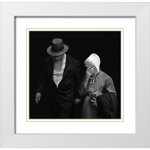 Amish White Modern Wood Framed Art Print with Double Matting by Getsadze, Zurab