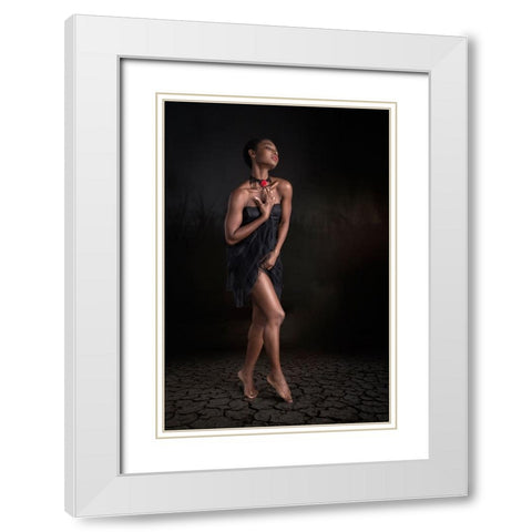 Faith White Modern Wood Framed Art Print with Double Matting by Slotboom, Jan