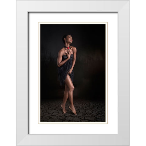 Faith White Modern Wood Framed Art Print with Double Matting by Slotboom, Jan