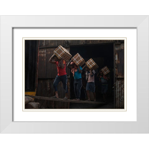 A Daily Life Story White Modern Wood Framed Art Print with Double Matting by Ghosh, Tathagata