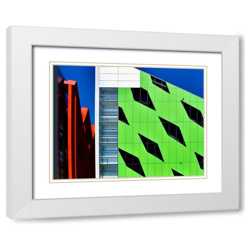 Facade - Burgos Spain White Modern Wood Framed Art Print with Double Matting by Orbach, Arnon