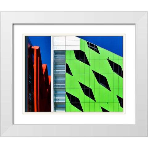 Facade - Burgos Spain White Modern Wood Framed Art Print with Double Matting by Orbach, Arnon