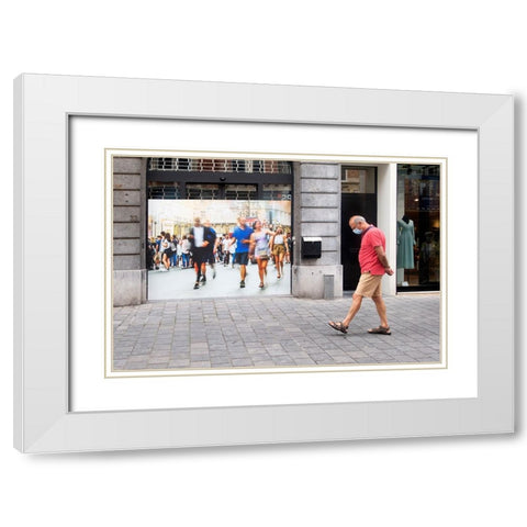 Corona Time White Modern Wood Framed Art Print with Double Matting by Jacobs, Rudi