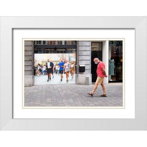 Corona Time White Modern Wood Framed Art Print with Double Matting by Jacobs, Rudi