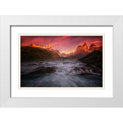 Picturesque White Modern Wood Framed Art Print with Double Matting by Su, Yuan