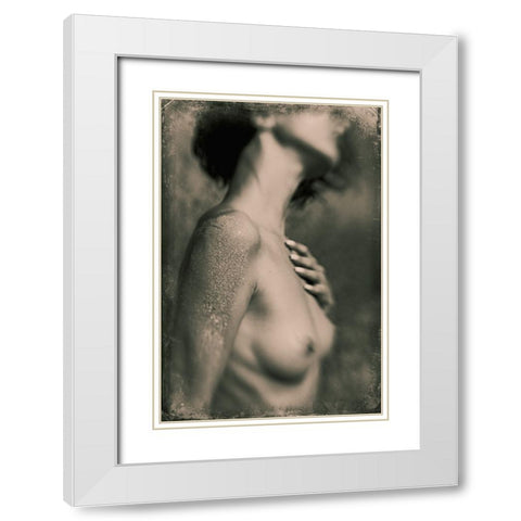 Untitled White Modern Wood Framed Art Print with Double Matting by Bousca, Bogdan