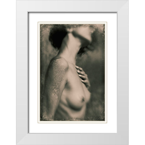 Untitled White Modern Wood Framed Art Print with Double Matting by Bousca, Bogdan