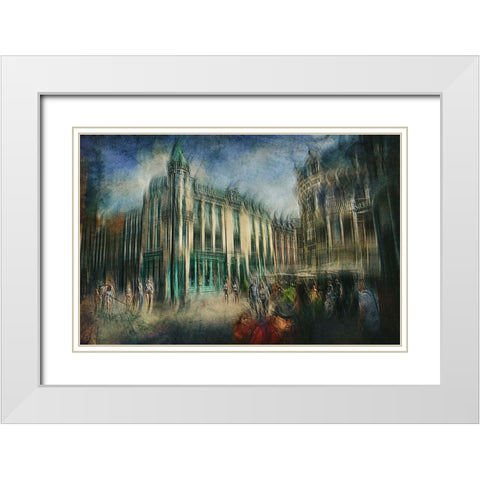 Arnhem City-The Netherlands White Modern Wood Framed Art Print with Double Matting by Van Der, Jan
