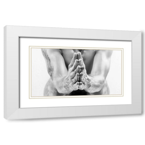 Pray White Modern Wood Framed Art Print with Double Matting by Allmaier, Michael
