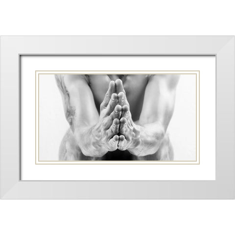 Pray White Modern Wood Framed Art Print with Double Matting by Allmaier, Michael