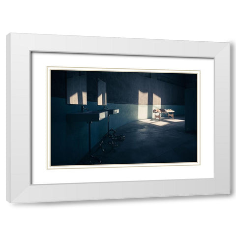 Enlighted Body White Modern Wood Framed Art Print with Double Matting by Tagliarino, Marco