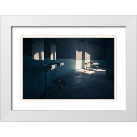 Enlighted Body White Modern Wood Framed Art Print with Double Matting by Tagliarino, Marco