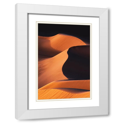 Sand Dunes under the Morning Sun White Modern Wood Framed Art Print with Double Matting by Qiu, Jenny