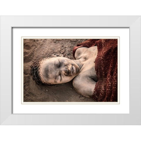 Dreaming Of His Cows White Modern Wood Framed Art Print with Double Matting by Cole, Trevor