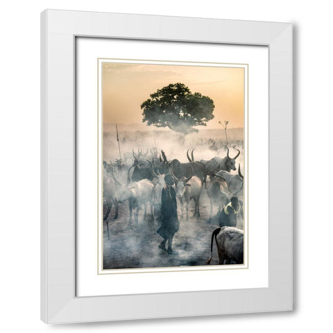 Enveloped In Haze White Modern Wood Framed Art Print with Double Matting by Cole, Trevor