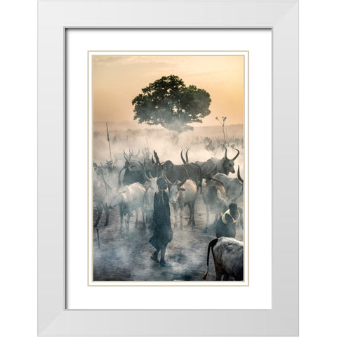 Enveloped In Haze White Modern Wood Framed Art Print with Double Matting by Cole, Trevor