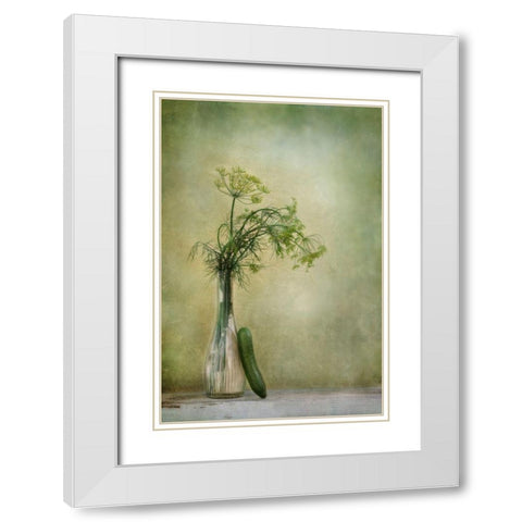 Dill And Cucumber White Modern Wood Framed Art Print with Double Matting by Wettstein, Priska