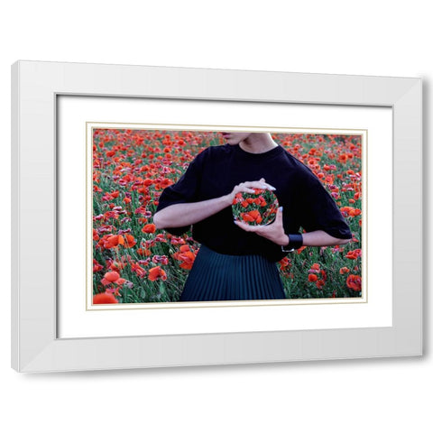 *** White Modern Wood Framed Art Print with Double Matting by Lebediev, Mykola