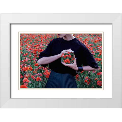 *** White Modern Wood Framed Art Print with Double Matting by Lebediev, Mykola
