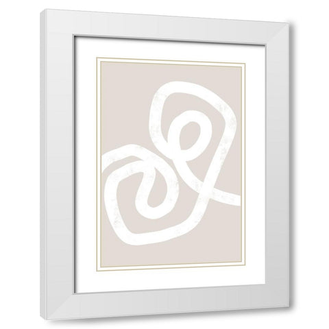 Abstract Position No 1 White Modern Wood Framed Art Print with Double Matting by Uplusmestudio
