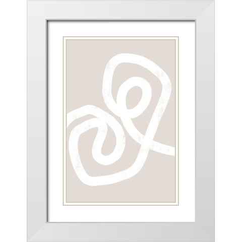 Abstract Position No 1 White Modern Wood Framed Art Print with Double Matting by Uplusmestudio