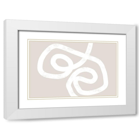 Abstract Position No 1 White Modern Wood Framed Art Print with Double Matting by Uplusmestudio