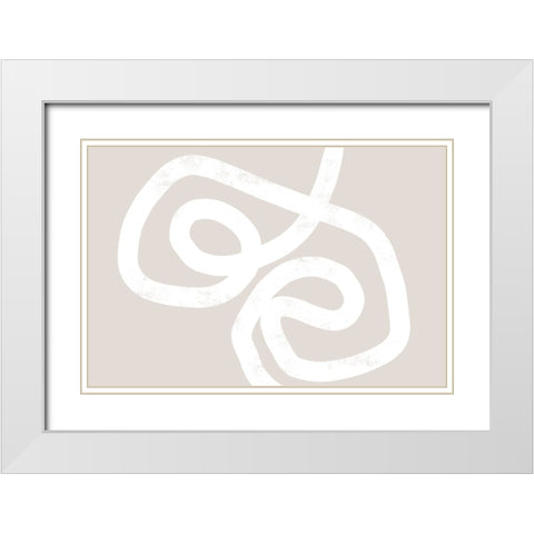Abstract Position No 1 White Modern Wood Framed Art Print with Double Matting by Uplusmestudio