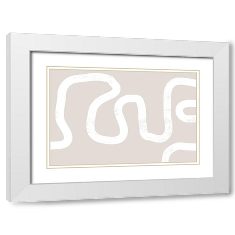 Abstract Position No 2 White Modern Wood Framed Art Print with Double Matting by Uplusmestudio