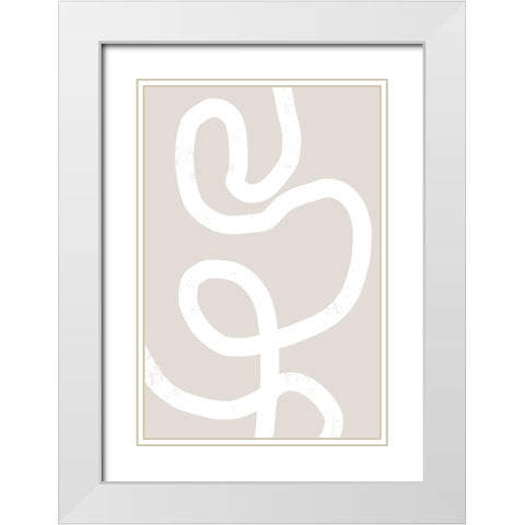 Abstract Position No 3 White Modern Wood Framed Art Print with Double Matting by Uplusmestudio