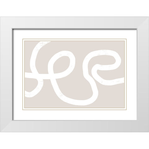 Abstract Position No 3 White Modern Wood Framed Art Print with Double Matting by Uplusmestudio
