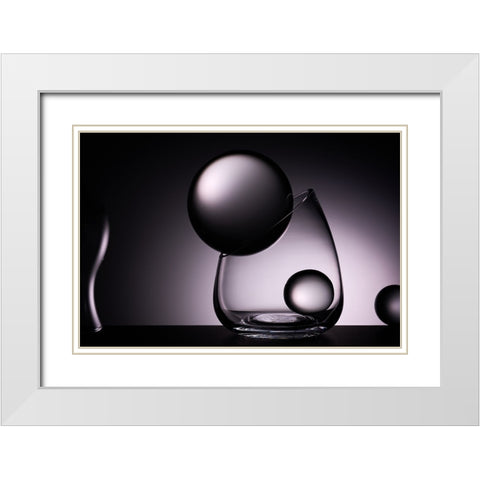 Blass White Modern Wood Framed Art Print with Double Matting by Sokac, Drazen