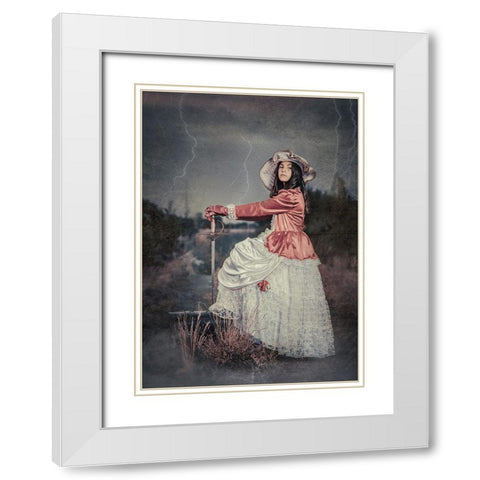 Vintage Barbie White Modern Wood Framed Art Print with Double Matting by Girmencea, Robert