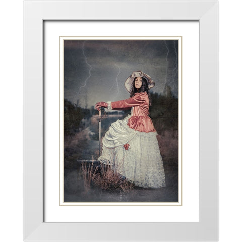 Vintage Barbie White Modern Wood Framed Art Print with Double Matting by Girmencea, Robert