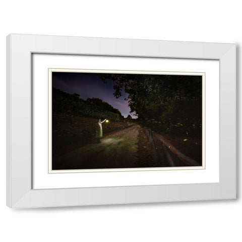 Never Stop Following Your Dreams White Modern Wood Framed Art Print with Double Matting by Doretti, Pamela