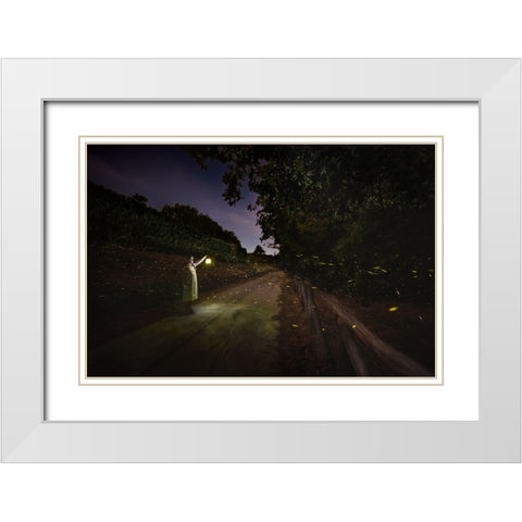 Never Stop Following Your Dreams White Modern Wood Framed Art Print with Double Matting by Doretti, Pamela