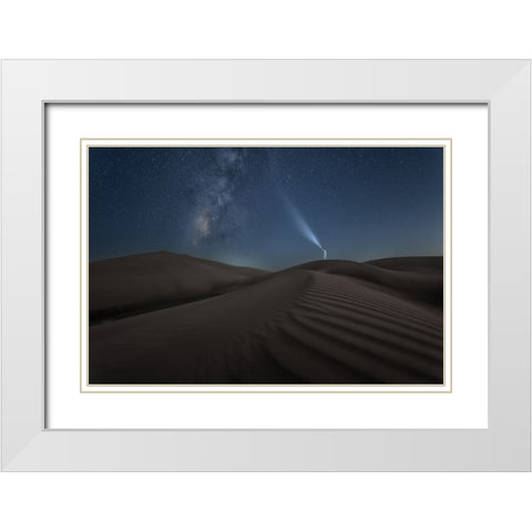 Light Up The Sky White Modern Wood Framed Art Print with Double Matting by Sulaiman Alshehhi, Ahmed