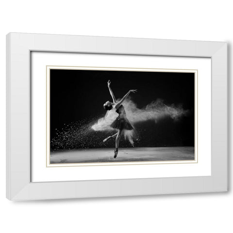 Balance White Modern Wood Framed Art Print with Double Matting by Aditya, Rawisyah