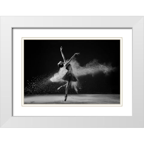Balance White Modern Wood Framed Art Print with Double Matting by Aditya, Rawisyah