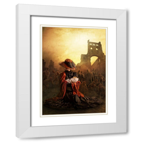 Limbo White Modern Wood Framed Art Print with Double Matting by Kiciak, Christophe